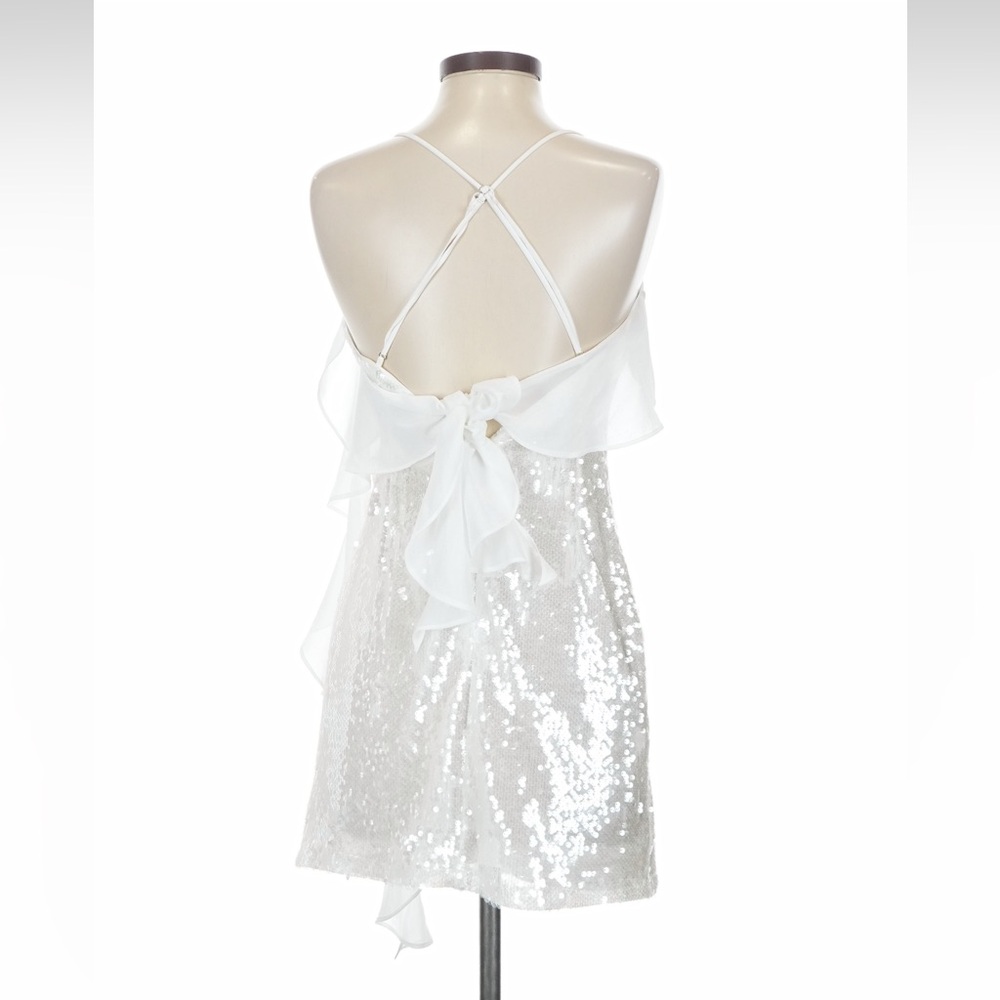 12th Tribe Starlit White Sequin Mini Dress - Size S - Picture 10 of 13